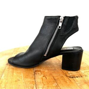Steve Madden Black Peep-Toe Ankle Booties